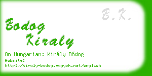 bodog kiraly business card